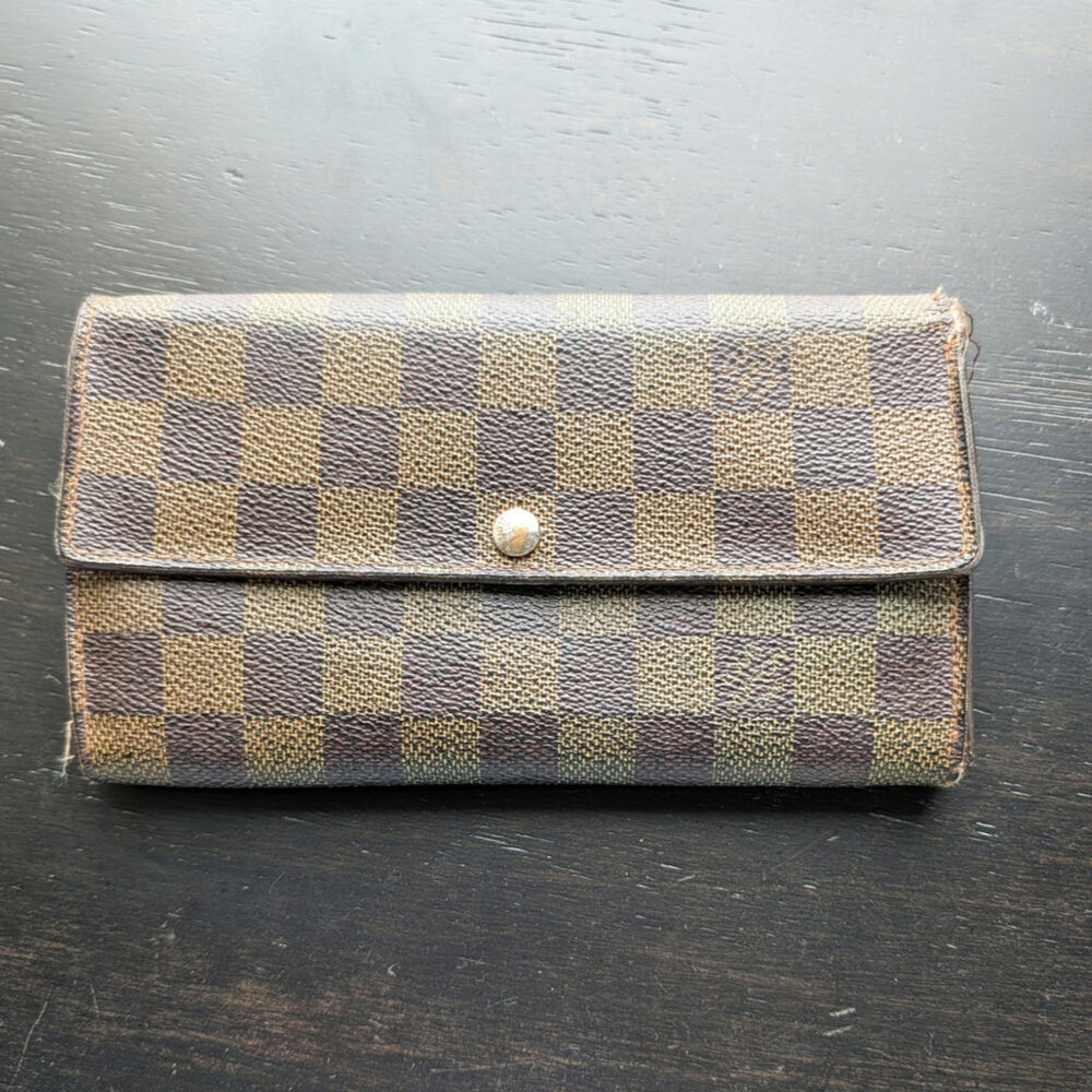 Louis Vuitton Sarah Wallet Damier Ebene Long Bifold Wallet ( Project Piece)